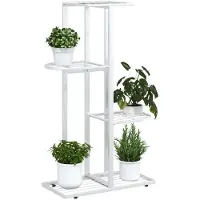 vidaXL Bloemenstandaard met 4 lagen 43x22x76 cm metaal wit