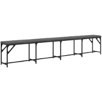 vidaXL Eetkamerbank 248x32x45 cm staal en stof donkergrijs
