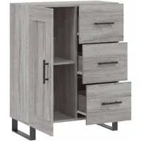 vidaXL Dressoir 69,5x34x90 cm bewerkt hout grijs sonoma eikenkleurig