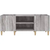 vidaXL Platenkast 121x38x48 cm bewerkt hout grijs sonoma eikenkleurig
