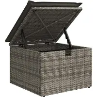 vidaXL 6-delige tuinmeubelset met kussens, grijs, polyrotan