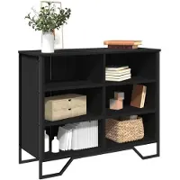 vidaXL Dressoir, zwart, 91x35,5x74,5 cm, houtvezel
