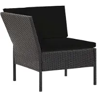 vidaXL 6-delige loungeset voor de tuin met kussens, van zwart polyrotan