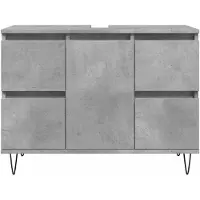 vidaXL Badkamerkast 80x33x60 cm bewerkt hout betongrijs