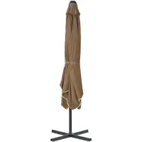 vidaXL Parasol met stalen mast, 250x250 cm, taupekleurig