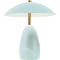 ELSTEAD Tafellamp Poppy, dimbaar, blauw, Woon-/ Eetkamer, Aluminium, Vintage, Tafellamp
