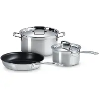 Le Creuset 3-ply Stainless Steel 53810000010001 roestvaststaal, 3-delige pannenset