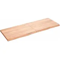 vidaXL Wandschap 140x50x(2-4)cm behandeld massief eikenhout lichtbruin