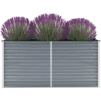 vidaXL Plantenbak verhoogd 160x40x77 cm gegalvaniseerd staal grijs