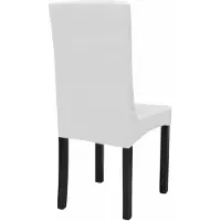 vidaXL 6 st Stoelhoezen recht stretch wit