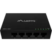 Lanberg Niet-beheerde 5X 1Gb/s Gigabit Ethernet switch voor desktopgebruik, 12V (met metalen behuizing)