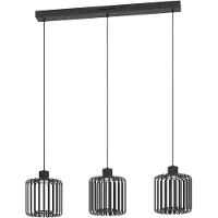 Eglo LED Smart Pendelleuchte Ginestrone-z Schwarz 110cm 3 x 3,7W 1650lm RGBTW 2700K-6500K Dimmbar App Google Alexa Bluetooth ZigBee