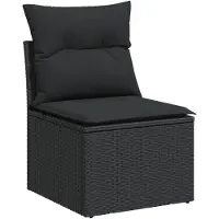 vidaXL 5-delige Loungeset met kussens poly rattan zwart