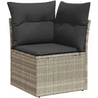vidaXL 8-delige Loungeset met kussens poly rattan lichtgrijs