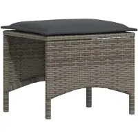 vidaXL 4-delige loungeset voor de tuin met kussens, L-vormig, grijs, polyrotan