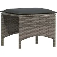 vidaXL 4-delige loungeset voor de tuin met kussens, grijs, polyrotan