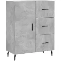 vidaXL Hoge kast 69,5x34x180 cm bewerkt hout betongrijs