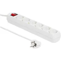Microconnect GRU0063W, 3 meter, voor binnen gebruik, Type F, Type F, wit, 6 stopcontacten
