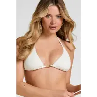 Hunkemoller Triangle Bikinitop Crinkle Wit Dames | Maat: M