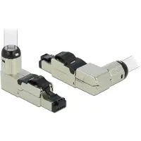 DeLOCK RJ45-connector, geschikt voor veldmontage, Cat.6A, metalen, haaks