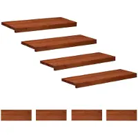 vidaXL Trapmatten 8 st Bruin 70 x 25 x 2 cm Massief beukenhout