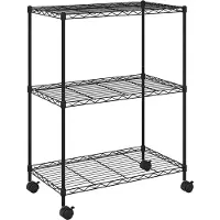 vidaXL Opbergrek met wielen 3-laags 60x35x81 cm 150 kg zwart