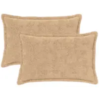 vidaXL Kussensloop 2 st HOUTEN Crèmekleurig 50 x 70 cm