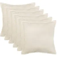 vidaXL Kussensloop 6 st HOUTEN Crèmekleurig 65 x 65 cm Bouclé