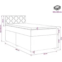 vidaXL Boxspringbed met matras, lichtgrijs, 100 x 200 cm, gestoffeerd