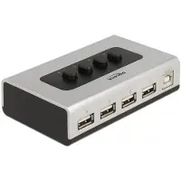 DeLOCK Switch USB 2.0 with 1 x Type-B female to 4 x Type-A female manual bidirectional