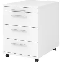 Hjh OFFICE PRO BARI 1606 RE - Rolcontainer Wit Hout met 3 lades Rail handvat (kunststof)