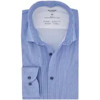 Olymp overhemd blauw body fit lange mouw