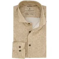 Olymp business overhemd normale fit camel geprint