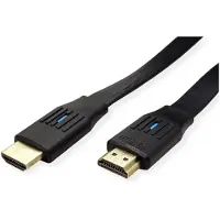 Value 8K HDMI Ultra HD-kabel met Ethernet, plat, M/M, zwart, 2 m
