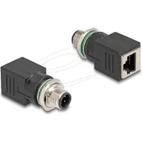 DeLOCK M12 4-pins D-gecodeerd (m) - RJ45 (v) industriële netwerkadapter | inbouw | CAT5e | PUR