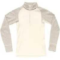 Devold of Norway - Dames thermokleding - Duo Active Merino 205 Z.Neck Raw W White voor Dames van Wol - Maat S - Beige