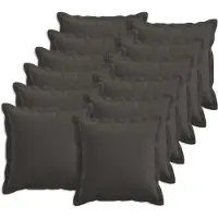 vidaXL Kussen met kussen HOUTEN 12 st Donkergrijs Faux Linnen