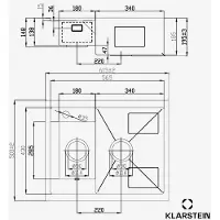 Klarstein Roestvrijstalen wasbak 61x50 cm met overloop & zeef - hoogwaardige, resistente wasbak voor keuken incl. accessoires - perfecte partner voor je kraan, dagelijkse keukenhelper