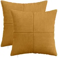 vidaXL Kussensloop 2 st ALMELO Geel 40 x 40 cm corduroy