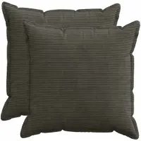 vidaXL Kussensloop 2 st HOUTEN Antraciet 80 x 80 cm corduroy