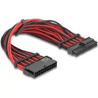 DeLOCK Extension Cable 24 pin ATX male to 24 pin ATX female textile shielding red-black 30 cm