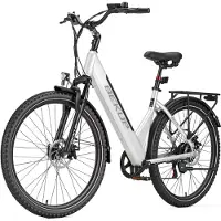 TTGO Onesprot WT05 Elektrische Stadsfiets 27,5 inch – Uitneembare 655Wh Accu – Tot 120 km Bereik – Shimano 7-Speed – Hydraulische Remmen –Koppelingssensor –App–Elektrische Fiets –Wit