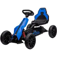 HOMCOM Electric Ride-on Kart-Kunststoff, Metall-100L x 58B x 58,5H cm-Blau