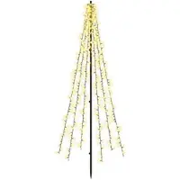 vidaXL - LED - kerstboom - 165 - cm - 540 - LED's - Warmwit - Staal - Zwart