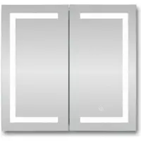 Sensahome Spiegelkast met LED-verlichting - Badkamerkast - 3 kleuren LED - 60x65cm