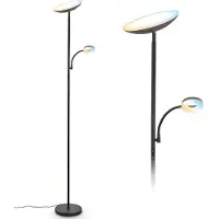 Briloner Vloerlamp Sira, dimbaar, zwart, Werkkamer / Kantoor, metaal, Modern, vloerlamp
