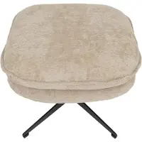 MCW Kruk met bekleding -P32, zit-/voetenbank Voetensteun Ottomane Stof/textiel Chenille (370 g/m²) ~ crème