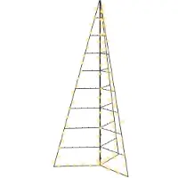 vidaXL - Metalen - kerstboom - met - led - KUOPIO - 210 - cm - Warmwit - Staal - Zwart