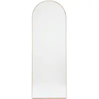Sensahome Spiegels - Minimalistisch design wandspiegel - Vrijstaande spiegel met metalen frame - Goud - Modern - Make-upspiegel - 150x50 cm