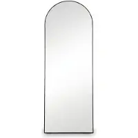 Sensahome Vrijstaande spiegel - Minimalistische wandspiegel - Vrijstaande spiegel met metalen frame - Zwart - Modern - Ophangsysteem voor boogspiegel - Boogspiegel - 150x50 cm